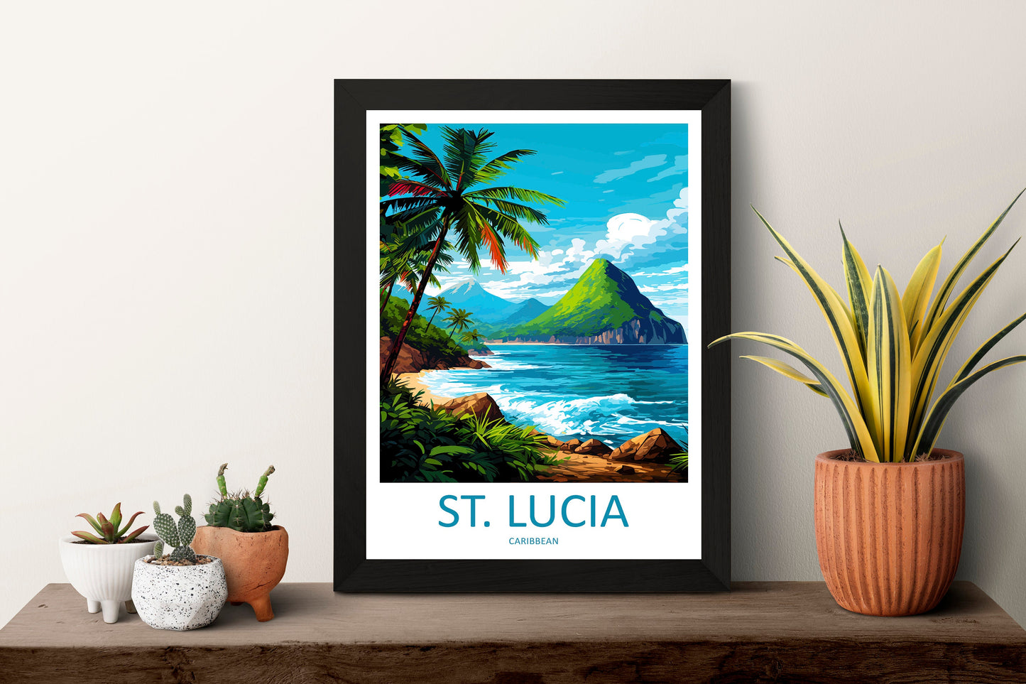 Saint Lucia Travel Print Wall Art Saint Lucia Wall Hanging Home Décor Saint Lucia Gift Art Lovers Wall Art Caribbean Travel Print Poster