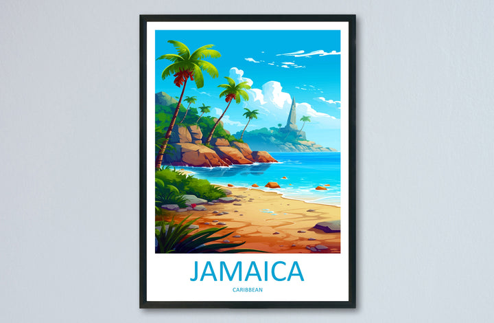 Jamaica Travel Print Wall Art Jamaica Wall Hanging Home Décor Jamaica Gift Art Lovers Wall Art Caribbean Travel Print Poster Gift