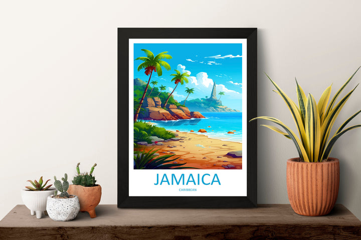 Jamaica Travel Print Wall Art Jamaica Wall Hanging Home Décor Jamaica Gift Art Lovers Wall Art Caribbean Travel Print Poster Gift