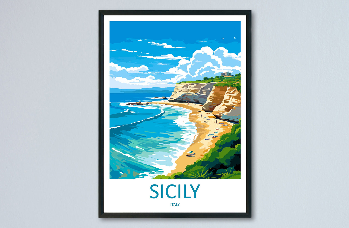 Sicily Travel Print Wall Art Sicily Italy Wall Hanging Home Decoration Sicily Gift Art Lovers Wall Art Print Sicily Italy Art Sicily Poster