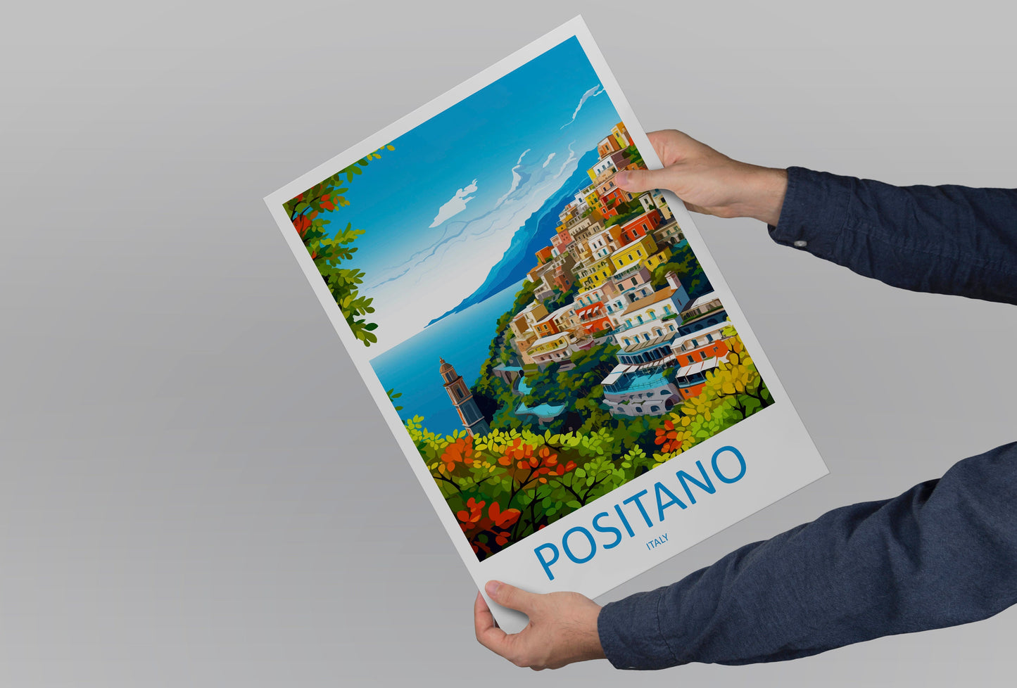 Positano Travel Print Wall Art Positano Wall Hanging Home Décor Positano Gift Art Lovers Italy Art Lover Gift Positano Print Positano Art