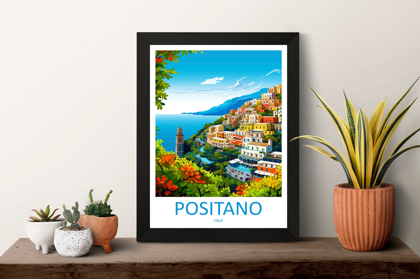 Positano Travel Print Wall Art Positano Wall Hanging Home Décor Positano Gift Art Lovers Italy Art Lover Gift Positano Print Positano Art