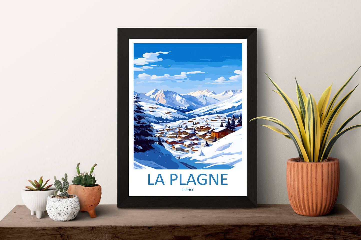 La Plagne Travel Print Wall Art La Plagne Wall Hanging Home Décor La Plagne Gift Art Lovers Ski Art Lover Gift La Plagne Print Skiing