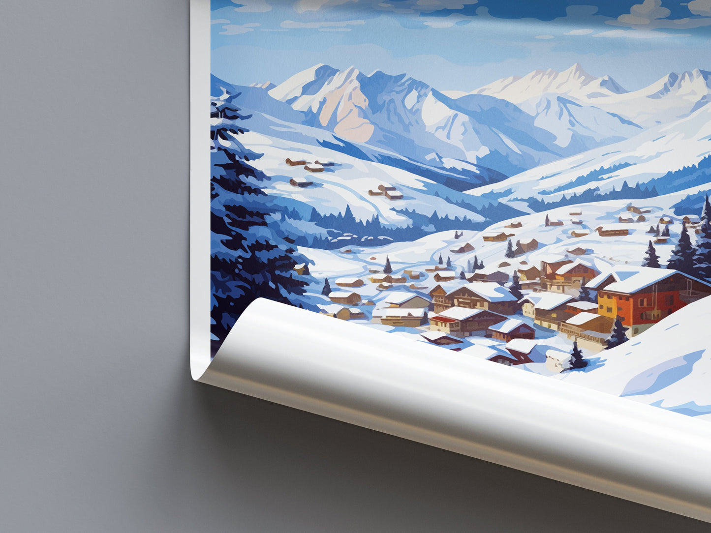 La Plagne Travel Print Wall Art La Plagne Wall Hanging Home Décor La Plagne Gift Art Lovers Ski Art Lover Gift La Plagne Print Skiing