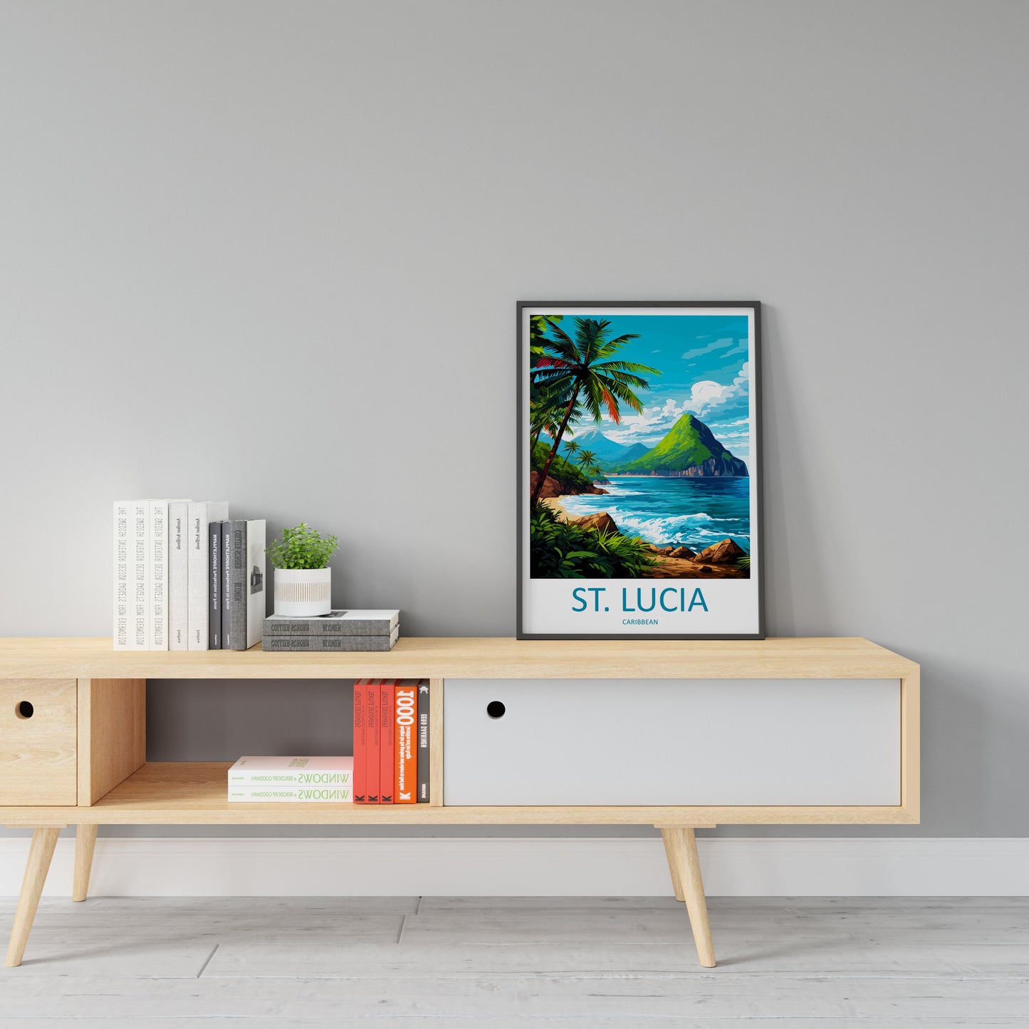 Saint Lucia Travel Print Wall Art Saint Lucia Wall Hanging Home Décor Saint Lucia Gift Art Lovers Wall Art Caribbean Travel Print Poster