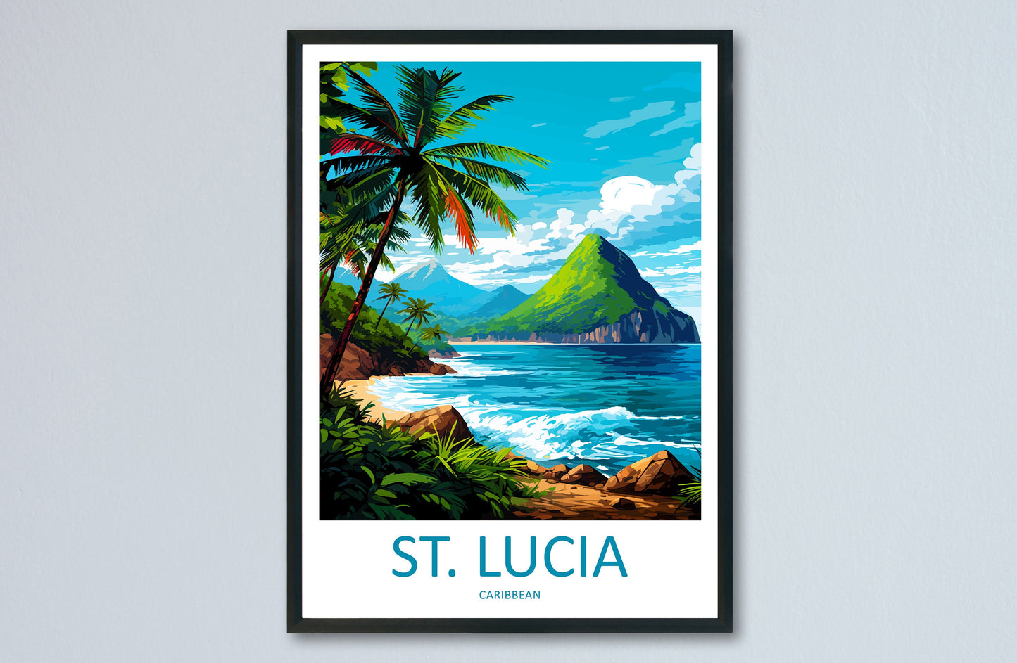 Saint Lucia Travel Print Wall Art Saint Lucia Wall Hanging Home Décor Saint Lucia Gift Art Lovers Wall Art Caribbean Travel Print Poster