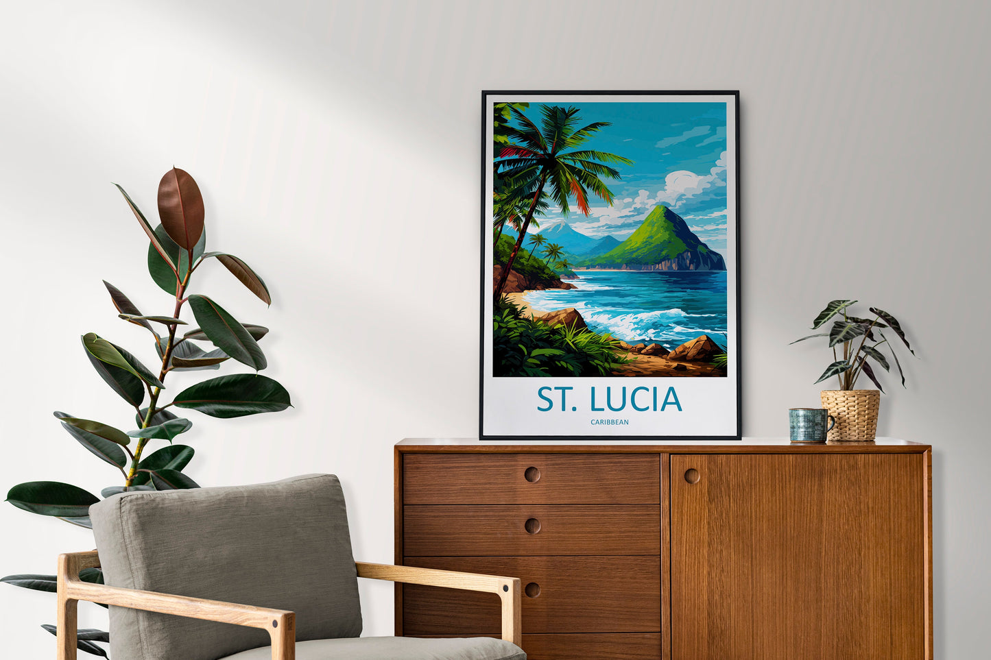 Saint Lucia Travel Print Wall Art Saint Lucia Wall Hanging Home Décor Saint Lucia Gift Art Lovers Wall Art Caribbean Travel Print Poster
