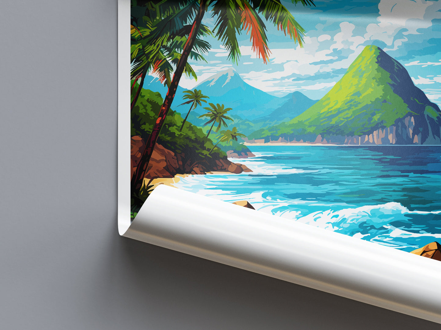 Saint Lucia Travel Print Wall Art Saint Lucia Wall Hanging Home Décor Saint Lucia Gift Art Lovers Wall Art Caribbean Travel Print Poster