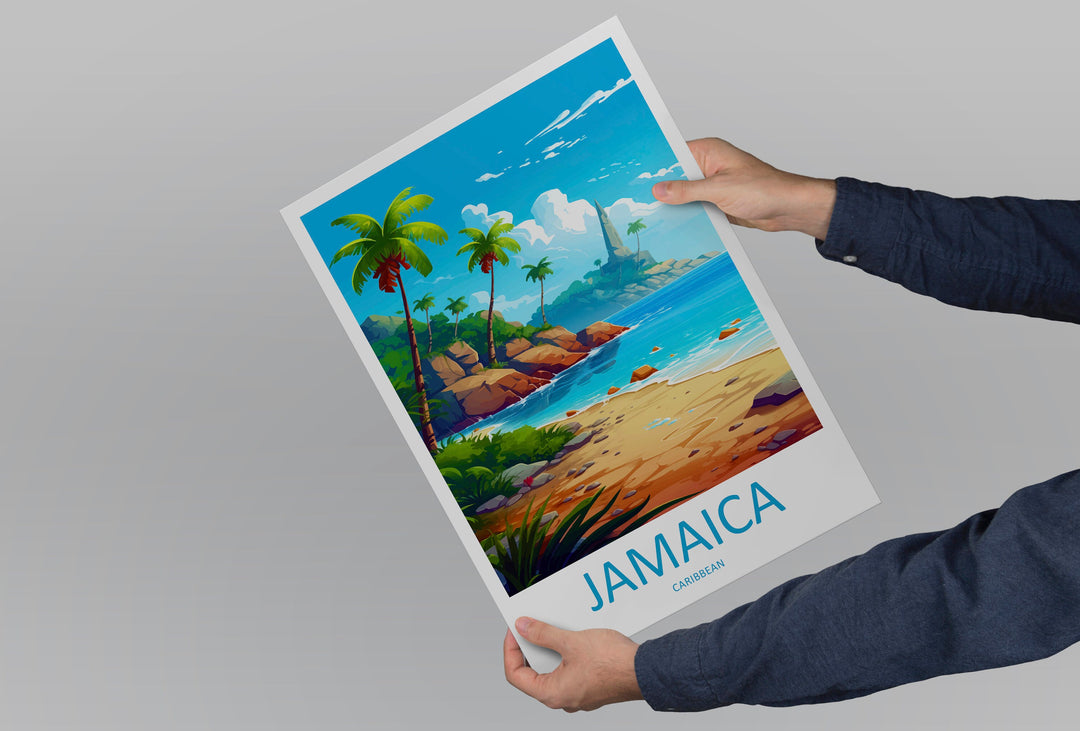 Jamaica Travel Print Wall Art Jamaica Wall Hanging Home Décor Jamaica Gift Art Lovers Wall Art Caribbean Travel Print Poster Gift