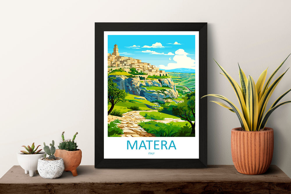 Matera Travel Print Wall Art Matera Wall Hanging Home Décor Matera Gift Art Lovers Italy Art Lover Gift Matera Print Matera Travel Gift Art