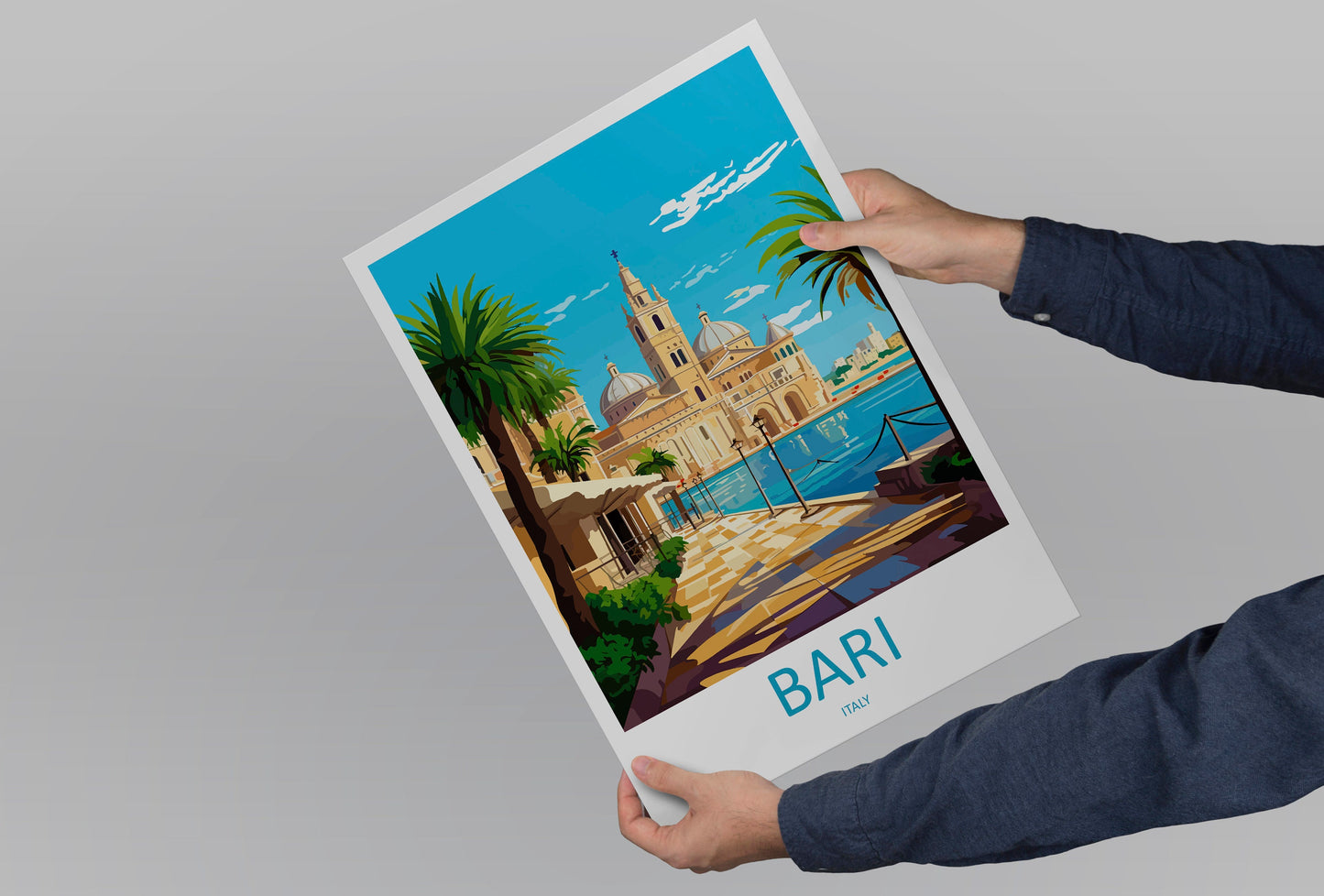 Bari Travel Print Wall Art Bari Italy Wall Hanging Home Decoration Bari Gift Art Lovers Wall Art Print Bari Italy
