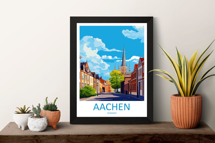 Aachen Travel Print Wall Art Aachen Wall Hanging Home Décor Aachen Gift Art Lovers Germany Art Lover Gift Aachen Art Travel Gift