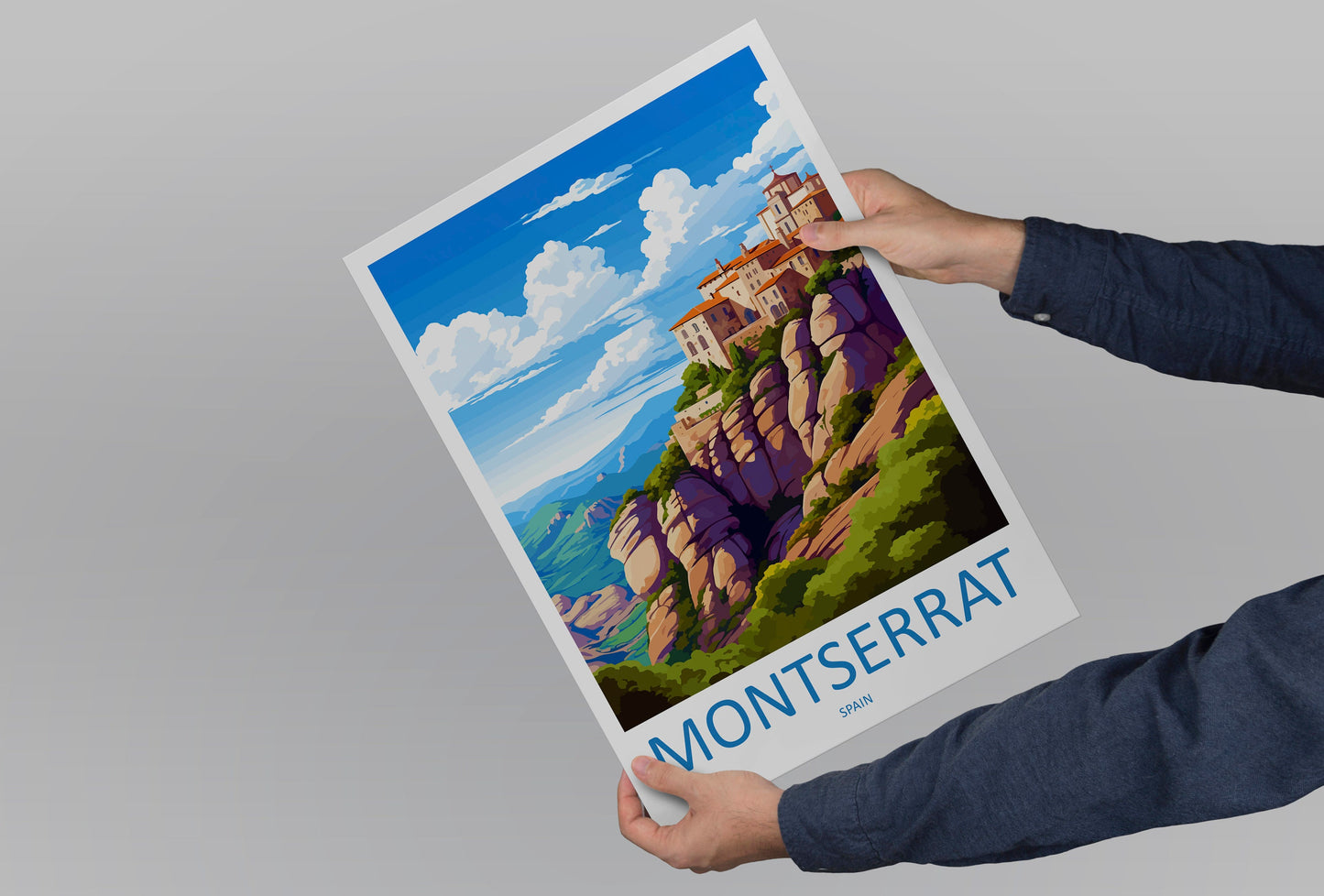 Montserrat Travel Print Wall Art Montserrat Wall Hanging Home Décor Montserrat Gift Art Lovers Spain Art Lover Gift Montserrat Print Spain