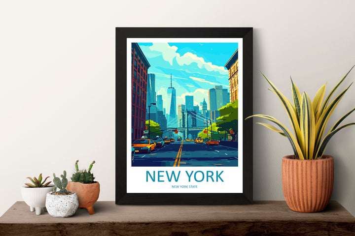 New York Travel Print Wall Art New York Wall Hanging Home Décor New York Gift Art Lovers New York State Art Gift Lover Print