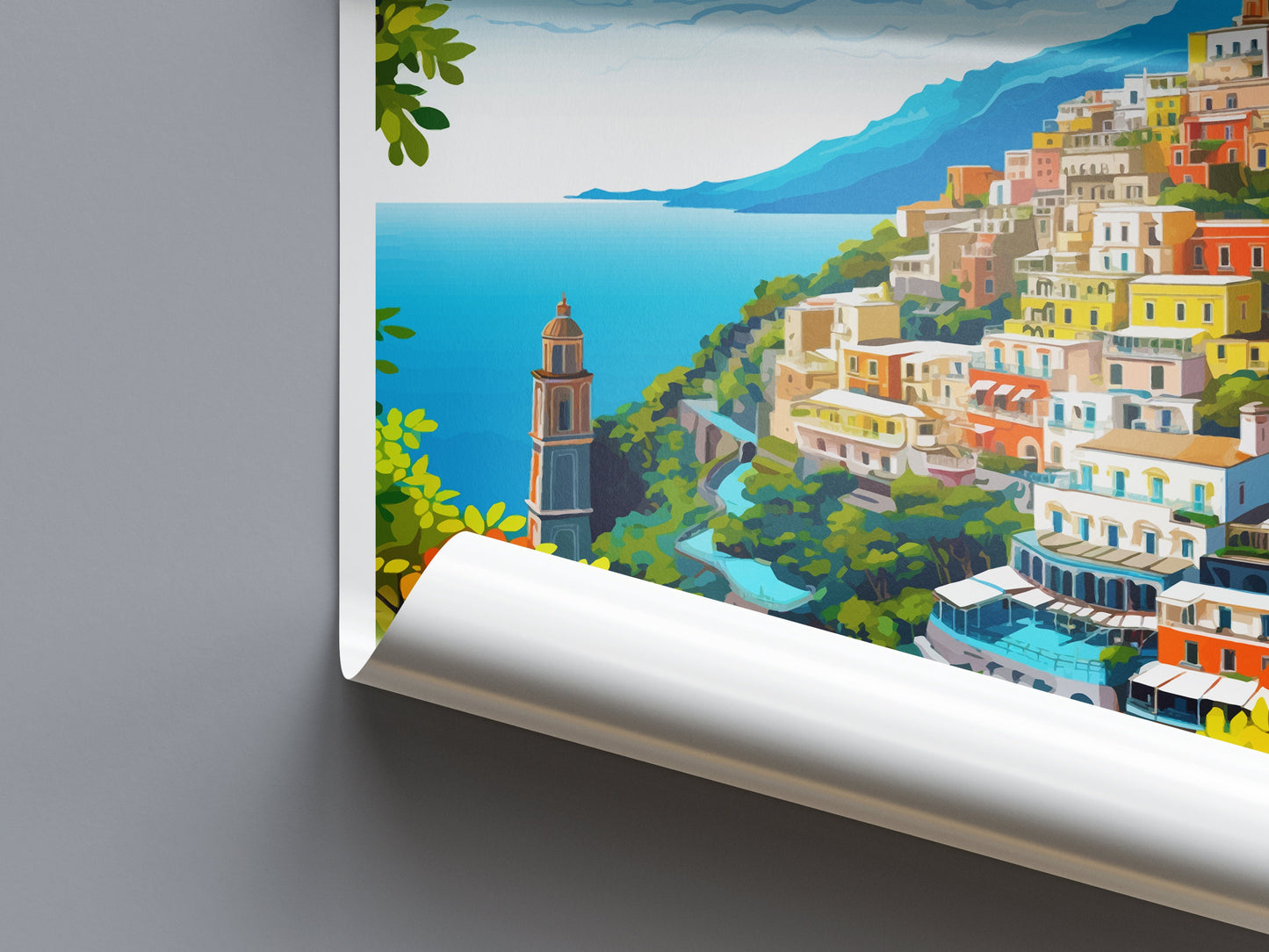 Positano Travel Print Wall Art Positano Wall Hanging Home Décor Positano Gift Art Lovers Italy Art Lover Gift Positano Print Positano Art