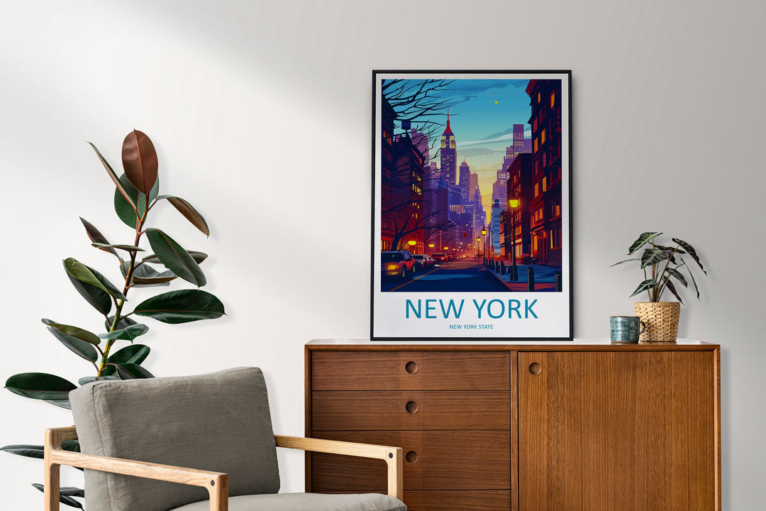 New York Travel Print Wall Art New York Wall Hanging Home Décor New York Gift Art Lovers New York State Art Gift Lover Print