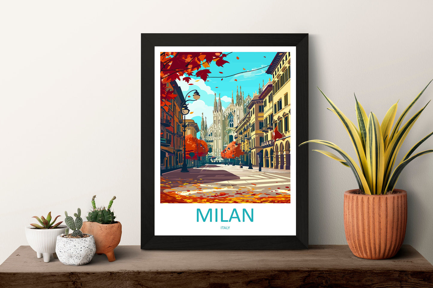 Milan Travel Print Wall Art Milan Wall Hanging Home Décor Milan Gift Art Lovers Spain Art Lover Gift Milan Wall Décor Ibiza Spain Print