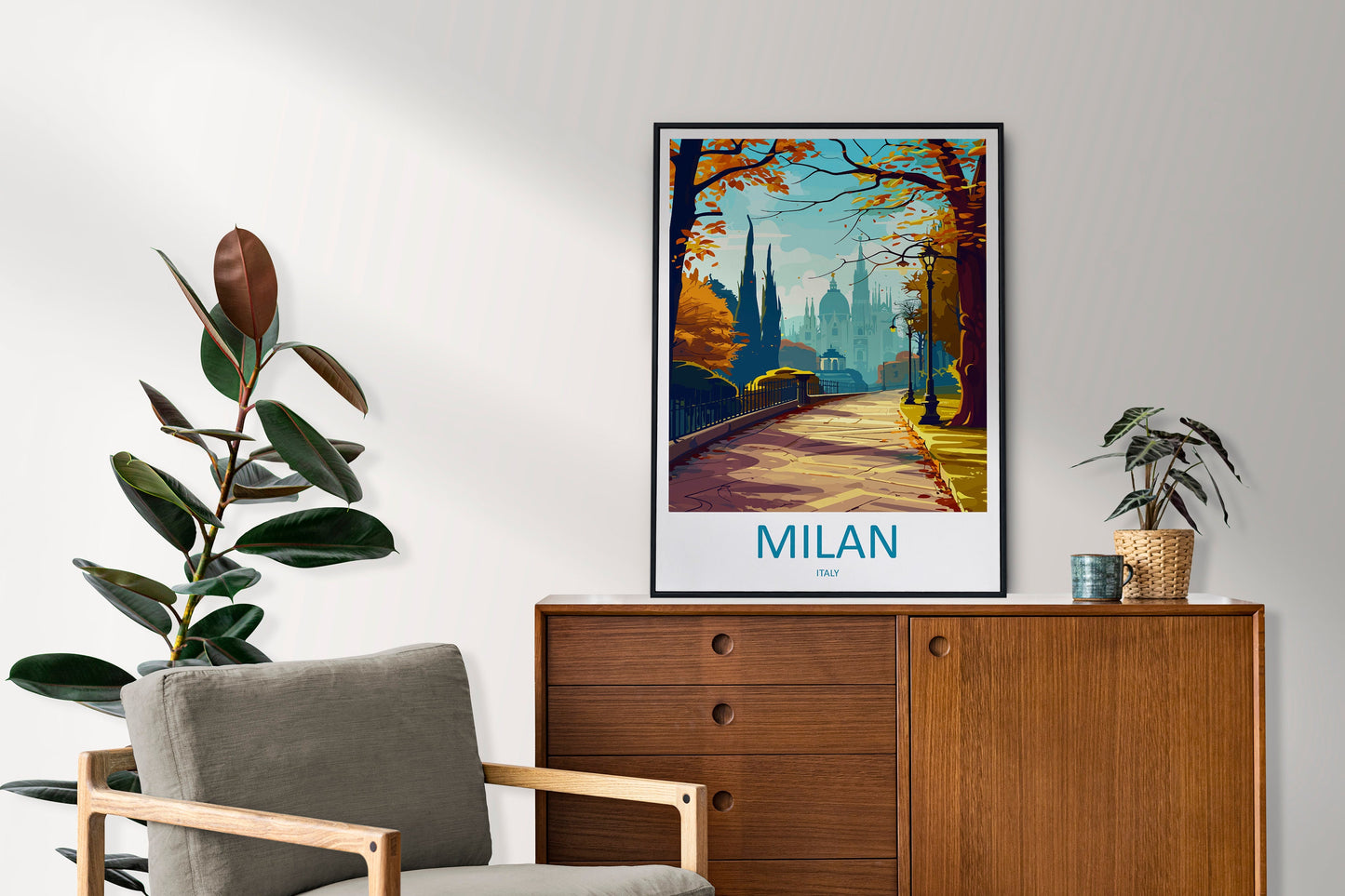 Milan Travel Print Wall Art Milan Wall Hanging Home Décor Milan Gift Art Lovers Spain Art Lover Gift Milan Wall Décor Ibiza Spain Print