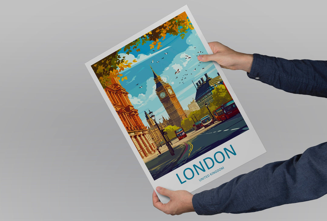 London Travel Print Wall Art London Wall Hanging Home Décor London Gift Art Lovers England Art Lover Gift London Travel Gift