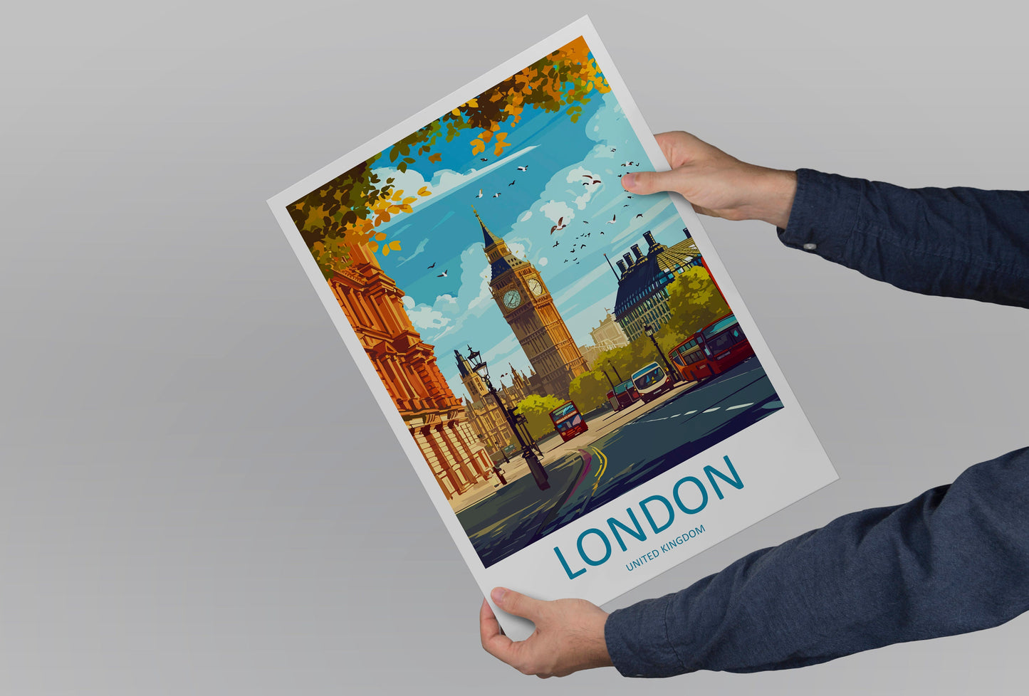 London Travel Print Wall Art London Wall Hanging Home Décor London Gift Art Lovers England Art Lover Gift London Travel Gift