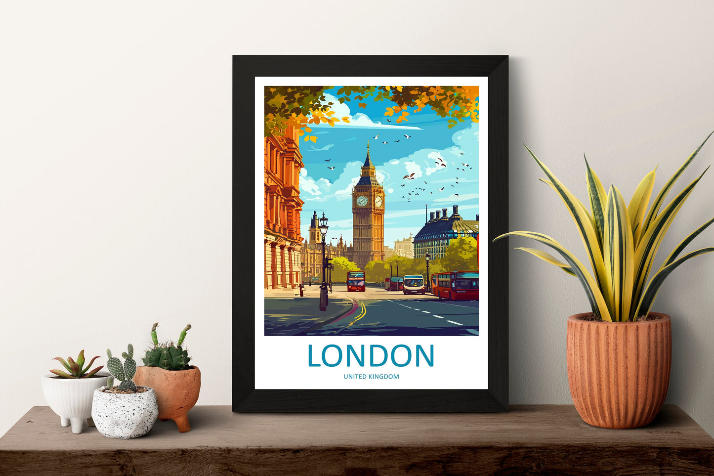 London Travel Print Wall Art London Wall Hanging Home Décor London Gift Art Lovers England Art Lover Gift London Travel Gift
