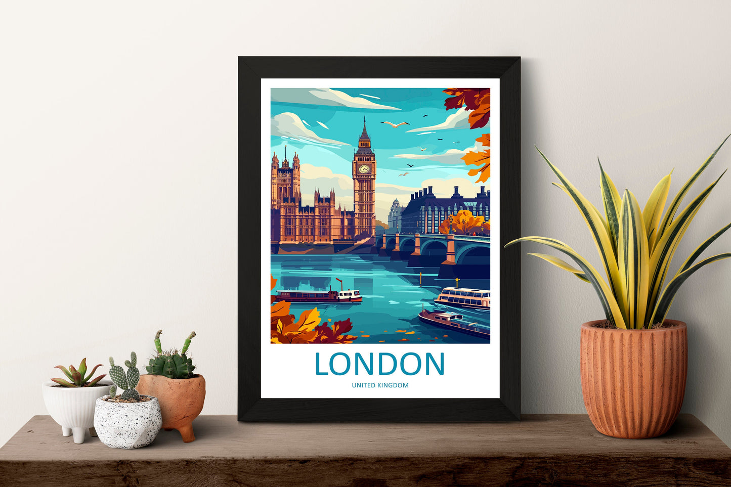 London Travel Print Wall Art London Wall Hanging Home Décor London Gift Art Lovers England Art Lover Gift London Travel Gift