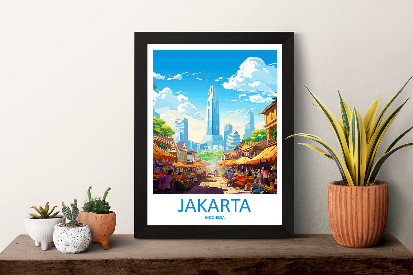 Jakarta Travel Print Wall Art Jakarta Wall Hanging Home Décor Jakarta Gift Art Lovers Indonesia Art Lover Gift Travel Art Poster