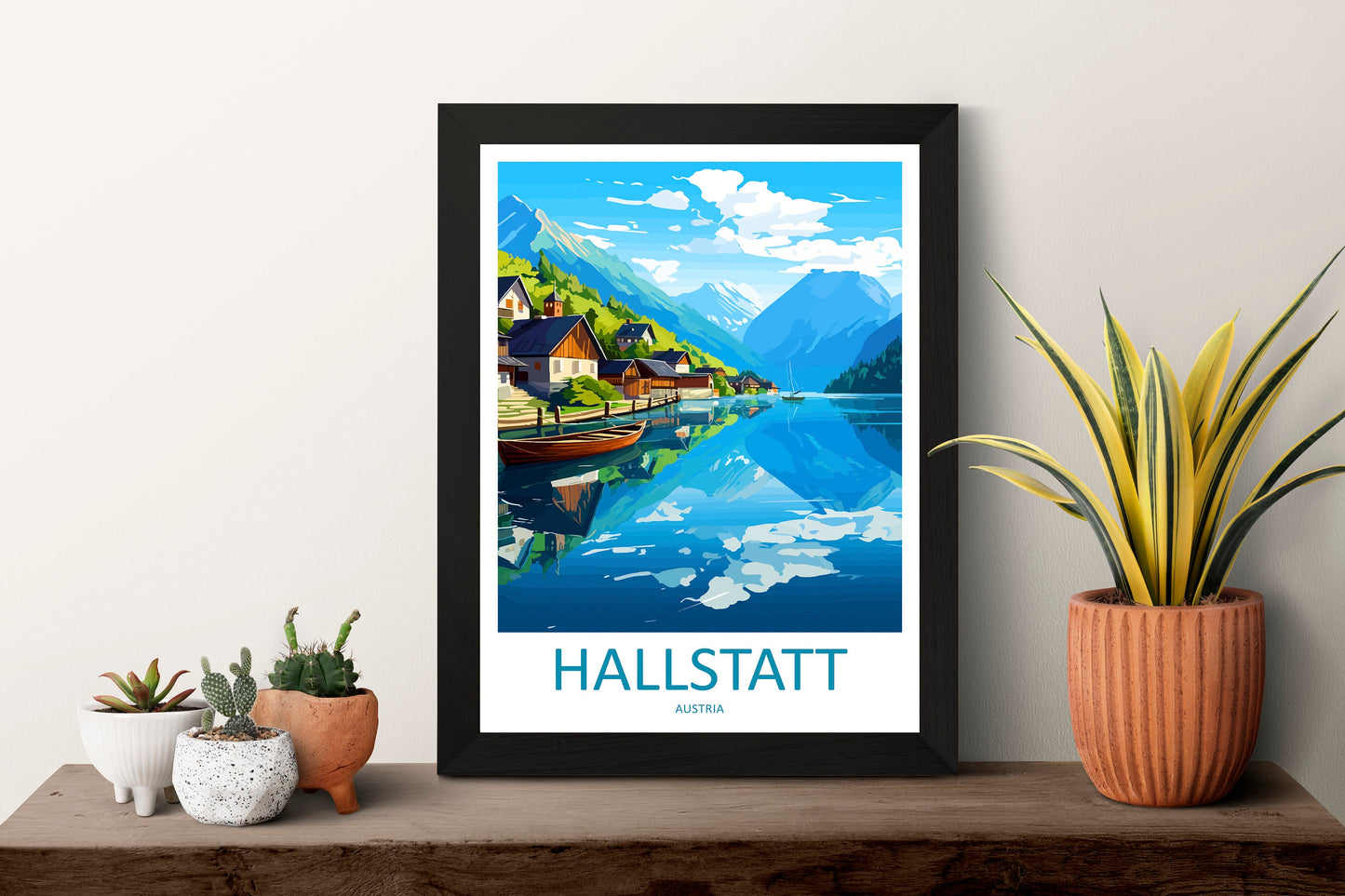 Hallstatt Lake Print Hallstatt Home Decor Art Print Austria Wall Art Alpine Mountain Gift Wall Hanging Hallstatt Scenery Poster Austria Art