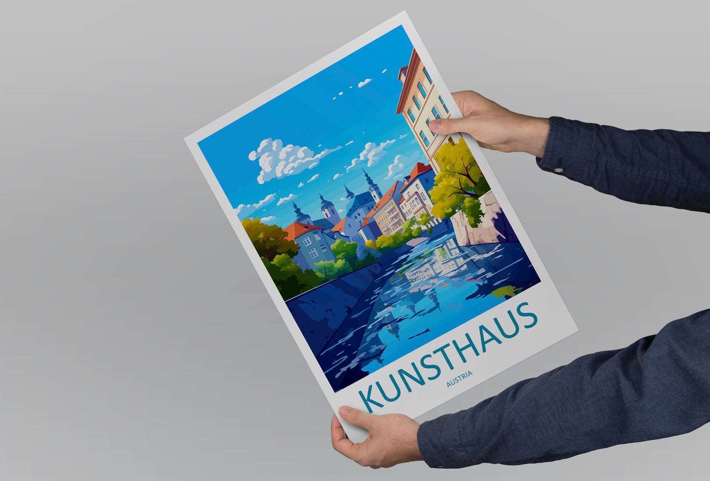 Kunsthaus Travel Print Wall Art Kunsthaus Wall Hanging Home Décor Kunsthaus Gift Art Lovers Austria Art Lover Gift Travel Poster