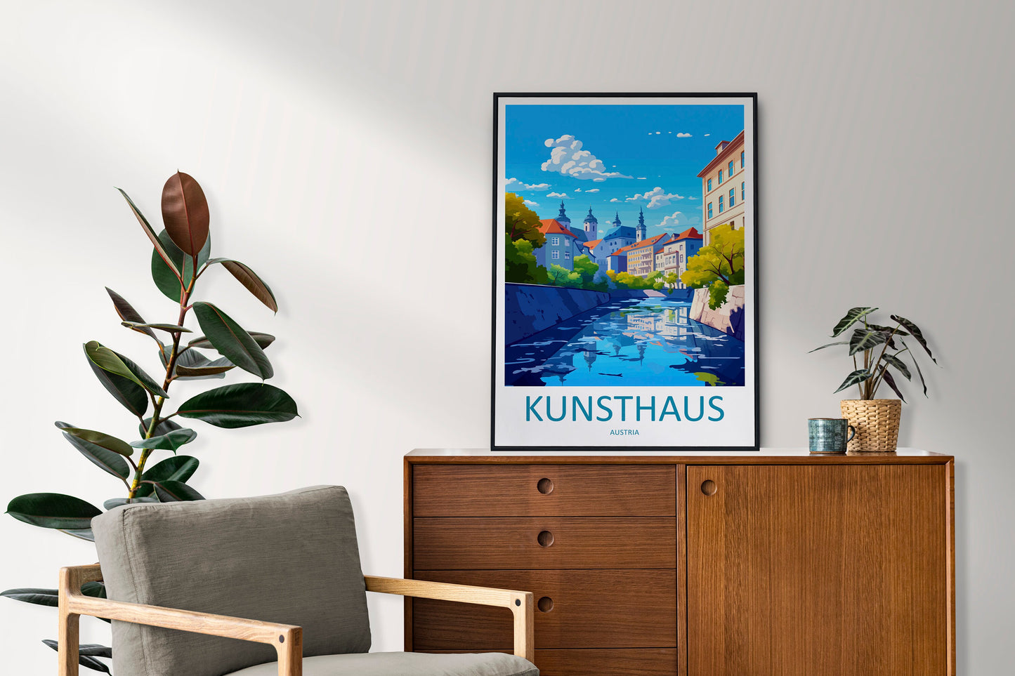 Kunsthaus Travel Print Wall Art Kunsthaus Wall Hanging Home Décor Kunsthaus Gift Art Lovers Austria Art Lover Gift Travel Poster