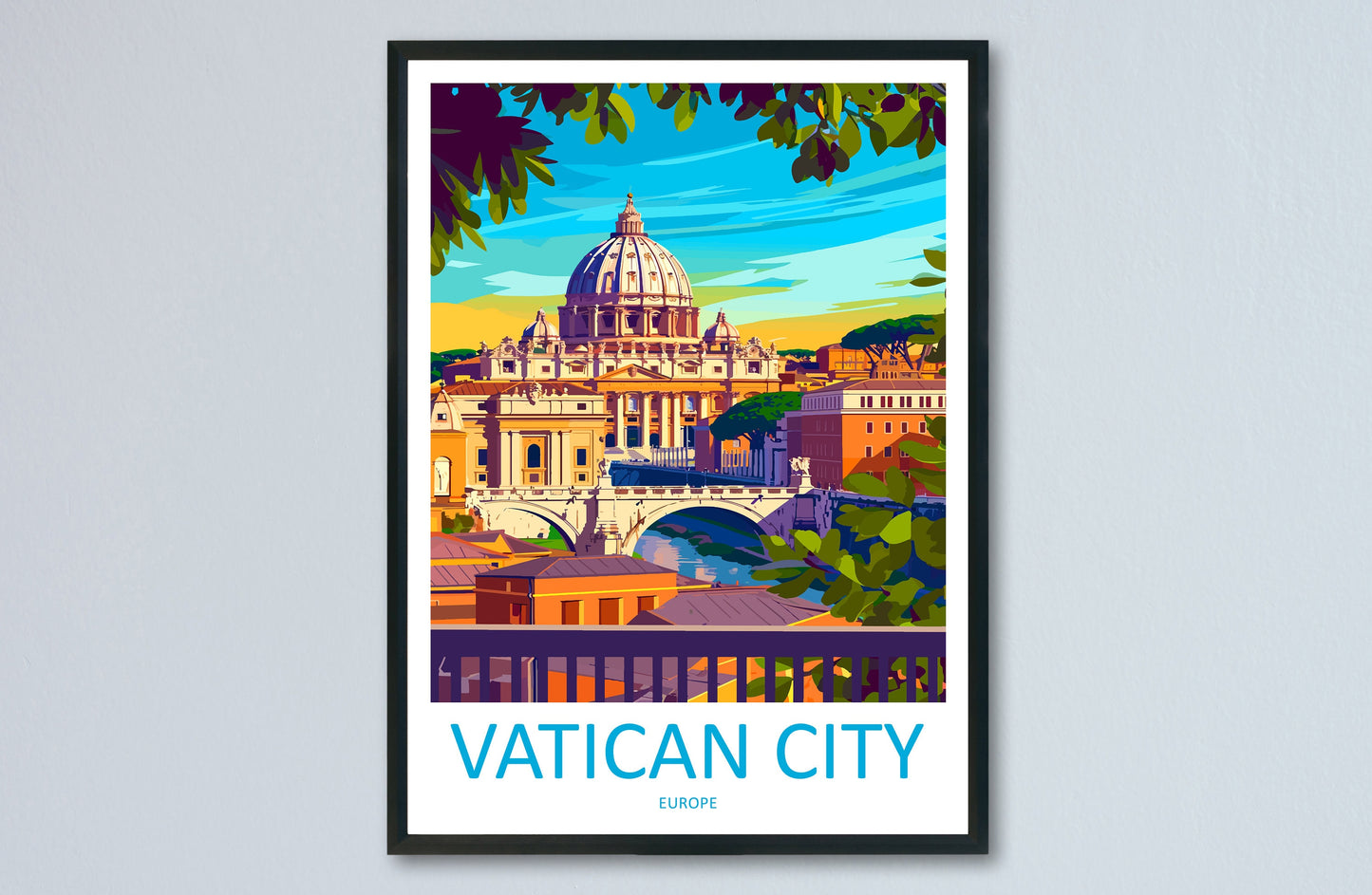 Vatican City Travel Print Wall Art Vatican City Italy Wall Hanging Home Decoration Vatican City Gift Art Lovers Wall Art Print Vatican City