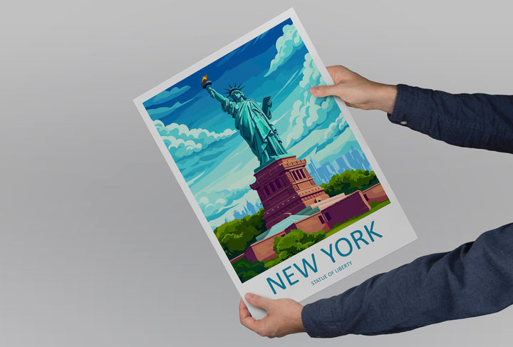 New York Travel Print Wall Art New York Wall Hanging Home Décor New York Gift Art Lovers New York State Art Gift Lover Statue Of Liberty