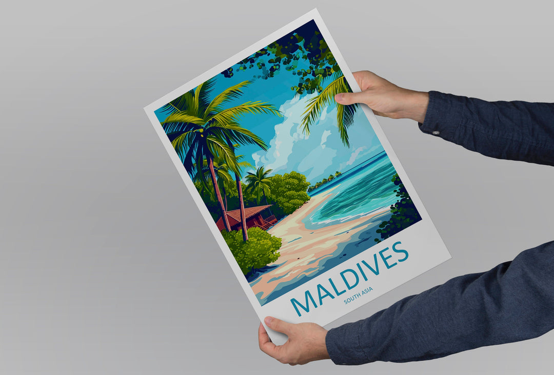 Maldives Travel Print Wall Art Maldives Wall Hanging Home Décor Maldives Gift Art Lovers Wall Art South Aisa Travel Print