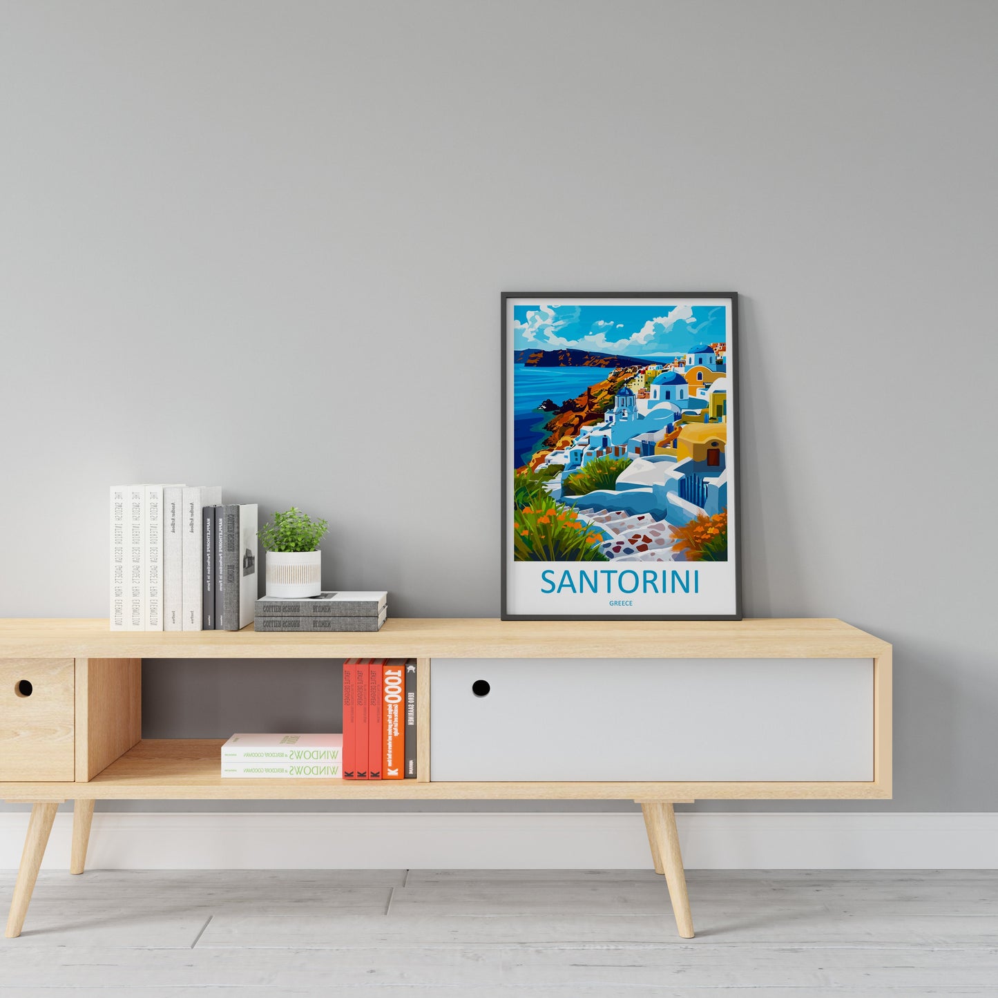 Santorini Travel Print Wall Art Santorini Greece Wall Hanging Home Decoration Santorini Gift Art Lovers Wall Art Print Santorini Greek Print
