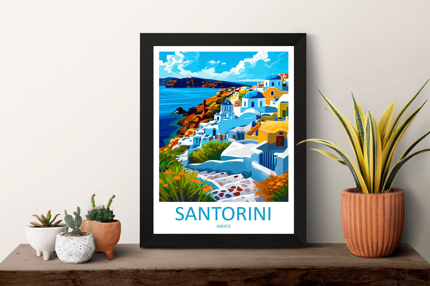 Santorini Travel Print Wall Art Santorini Greece Wall Hanging Home Decoration Santorini Gift Art Lovers Wall Art Print Santorini Greek Print