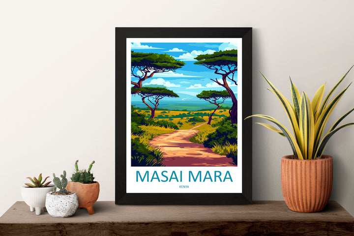 Masai Mara Travel Print Wall Art Masai Mara Wall Hanging Home Décor Masai Mara Gift Art Lovers Kenya Art Lover Gift Kenya Travel Print