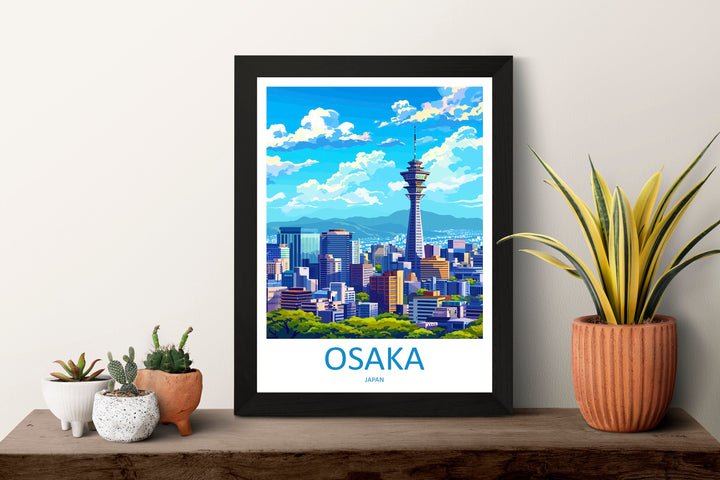 Osaka Travel Print Wall Art Osaka Wall Hanging Home Décor Osaka Gift Art Lovers Osaka Art Lover Gift Osaka Travel Gift Japan