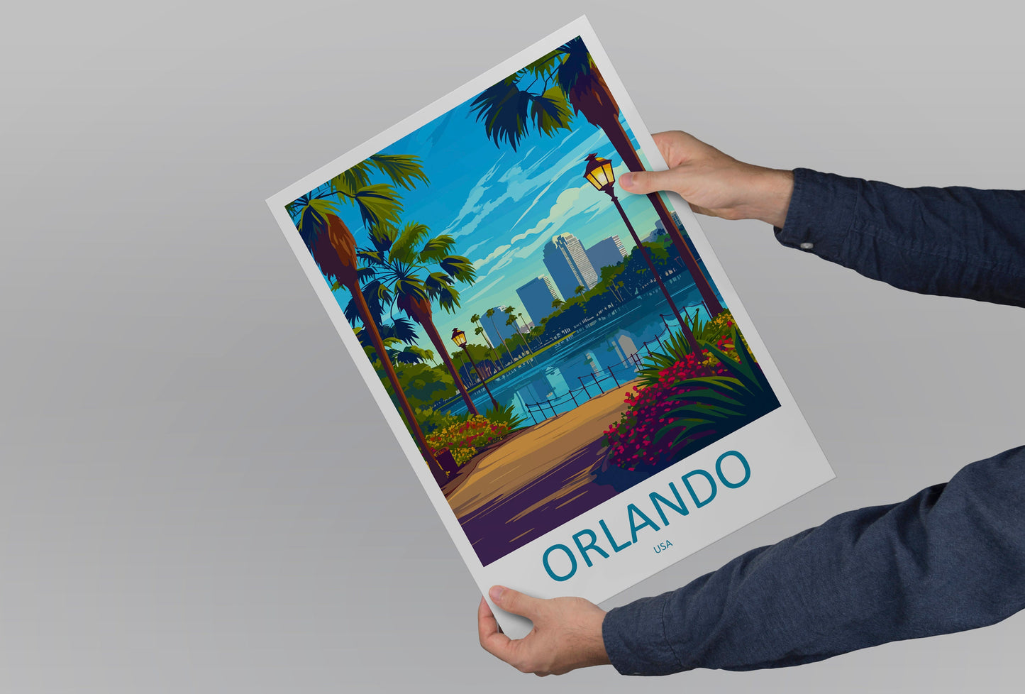 Orlando Travel Print Wall Art Orlando Wall Hanging Home Décor Orlando Gift Art Lovers Gift Beach Florida Orlando Print For Florida City