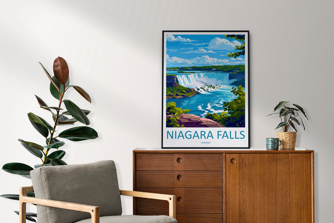 Niagara Falls Travel Print Wall Art Niagara Falls Wall Hanging Home Décor Niagara Falls Gift Art Lovers New York State Art Gift Lover Print