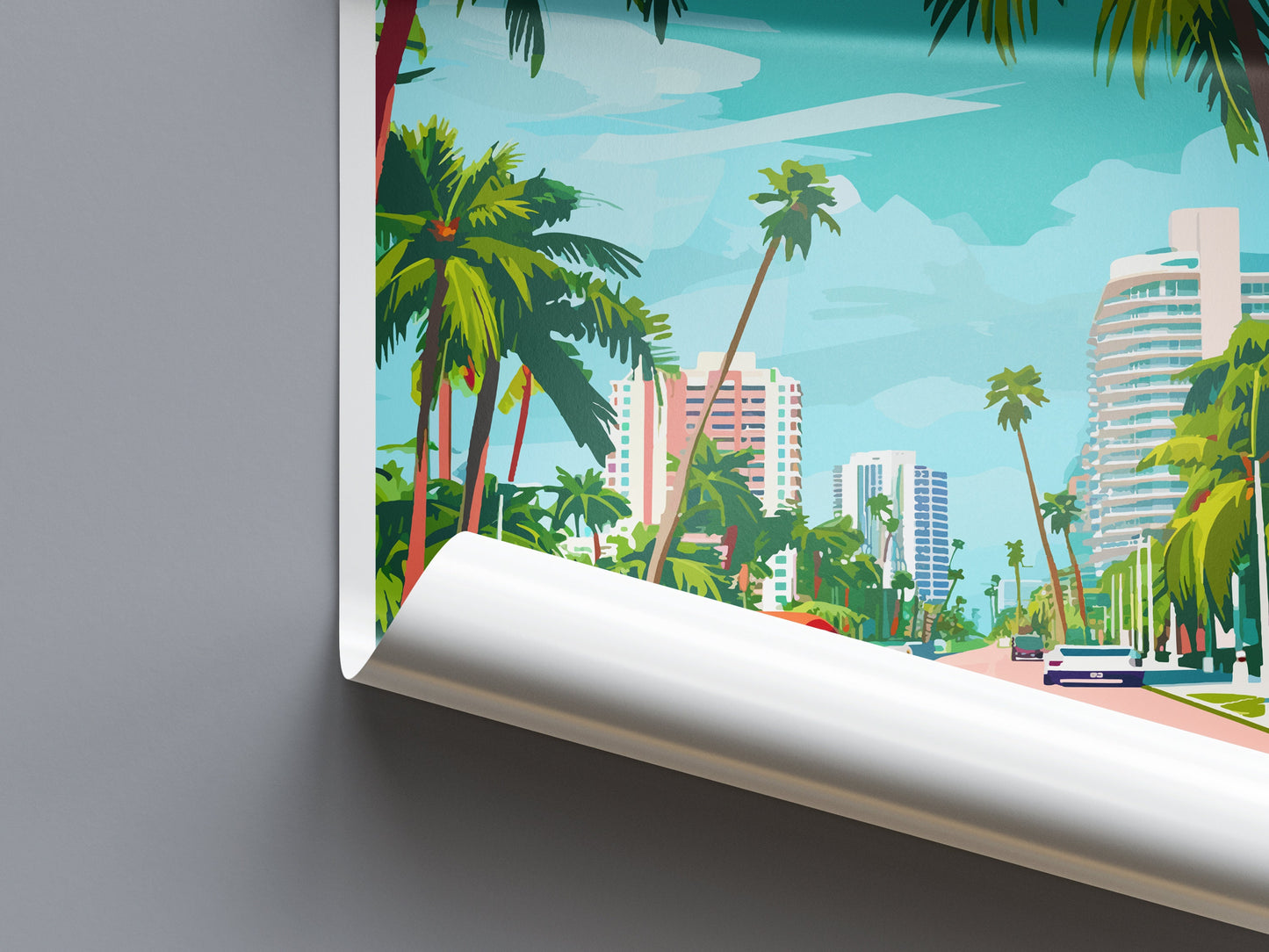 Miami Travel Print Wall Art Miami Wall Hanging Home Décor Miami Gift Art Lovers Florida Art Lover Gift Florida Print