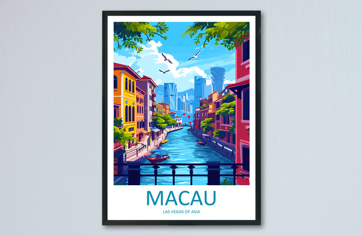Macau Travel Print Wall Art Macau Wall Hanging Home Décor Gift Macau Art Lovers China Macau Art Gift Lover Print