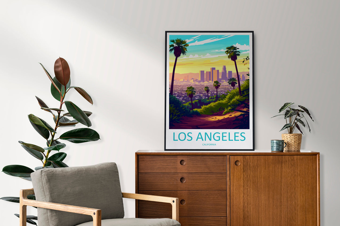 Los Angeles Travel Print Wall Art Los Angeles Wall Hanging Home Décor Los Angeles Gift Art Lovers California Art Lover Gift Los Angeles Deco
