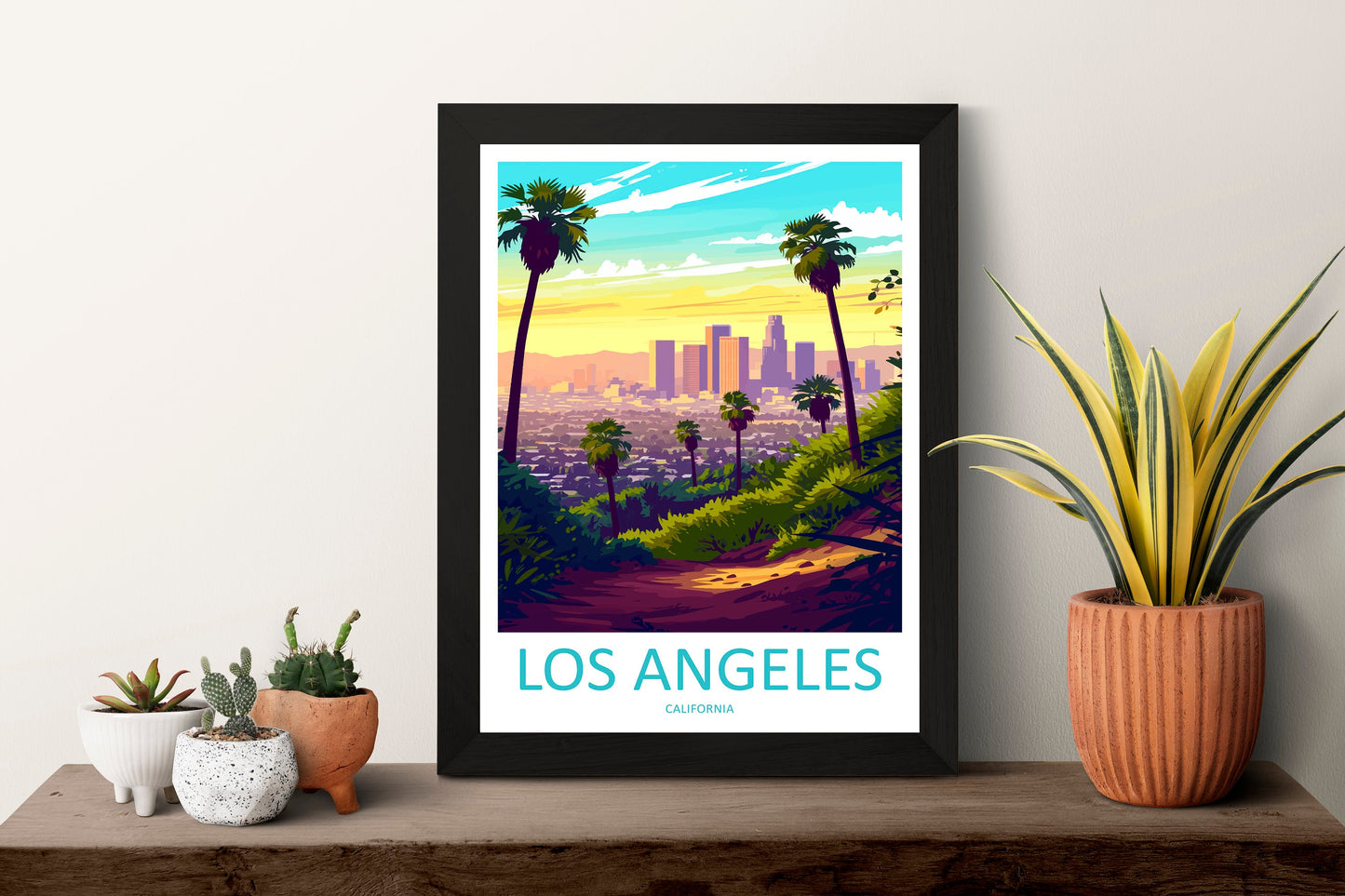Los Angeles Travel Print Wall Art Los Angeles Wall Hanging Home Décor Los Angeles Gift Art Lovers California Art Lover Gift Los Angeles Deco