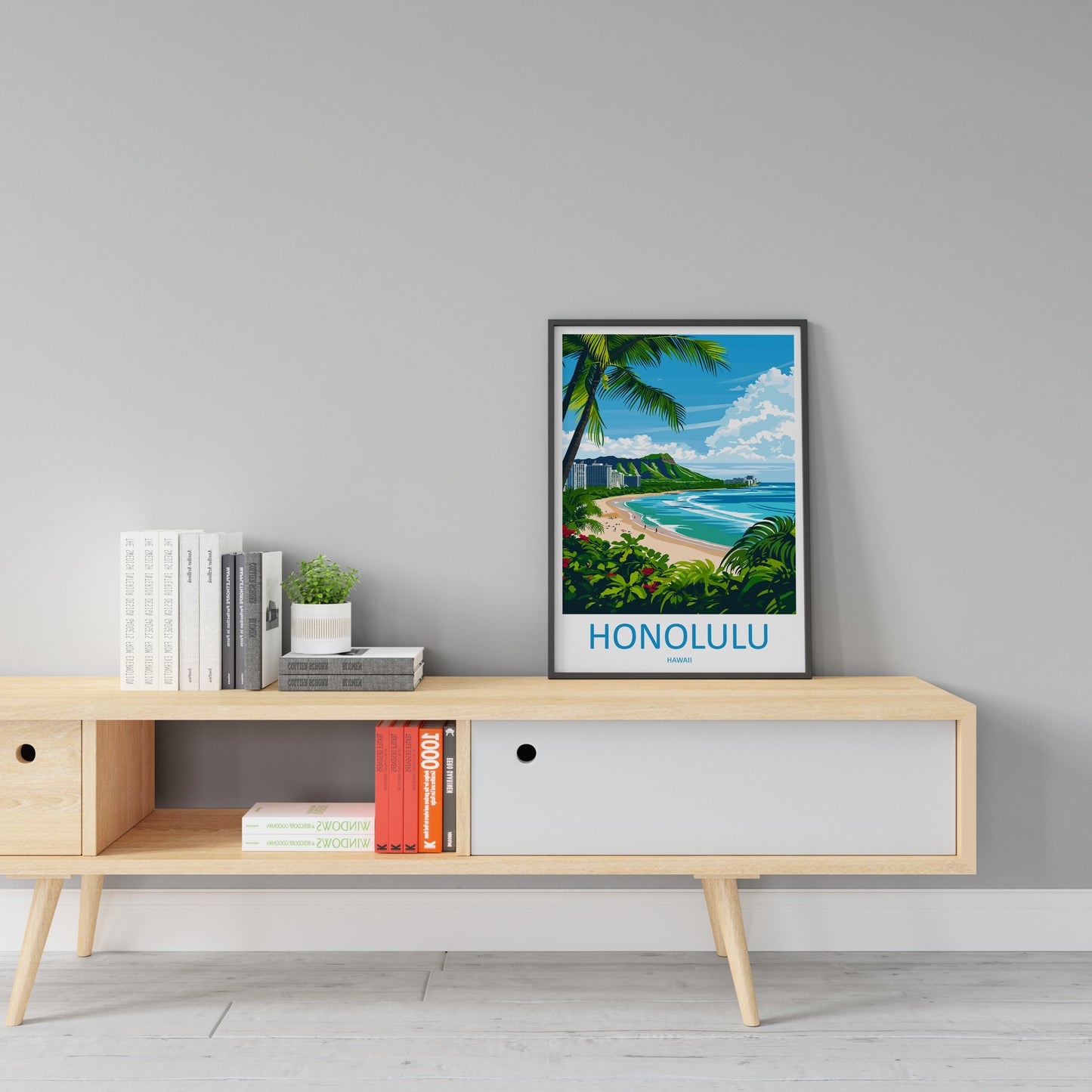 Honolulu Travel Print Wall Art Honolulu Wall Hanging Home Décor Honolulu Gift Art Lovers Hawaii Art Lover Gift Print Artwork