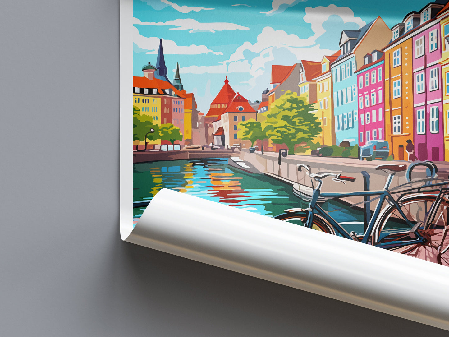 Copenhagen Travel Print Wall Art Copenhagen Wall Hanging Home Décor Copenhagen Gift Art Lovers Denmark Art Lover Gift Copenhagen Wall Décor