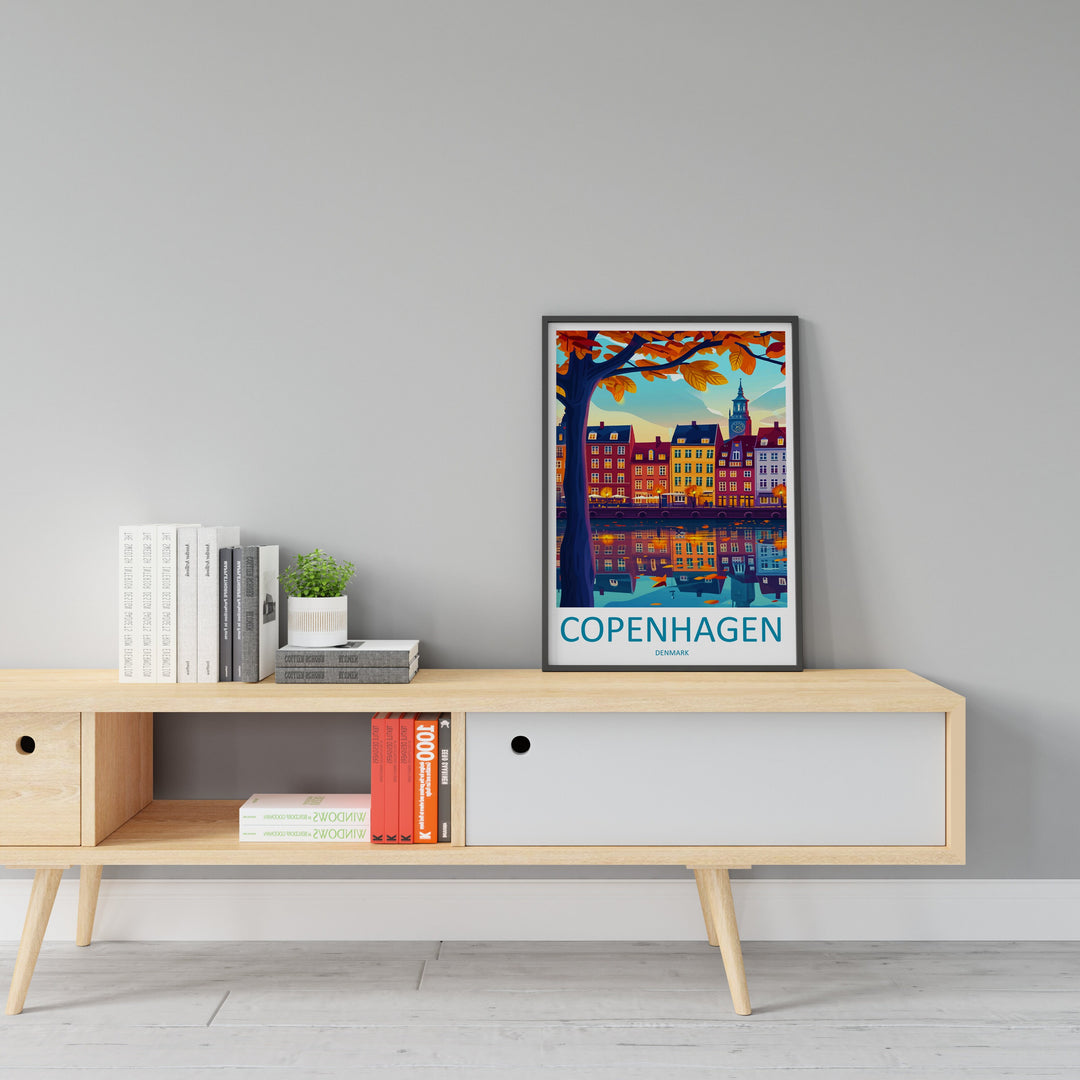 Copenhagen Travel Print Wall Art Copenhagen Wall Hanging Home Décor Copenhagen Gift Art Lovers Denmark Art Lover Gift Copenhagen Wall Décor