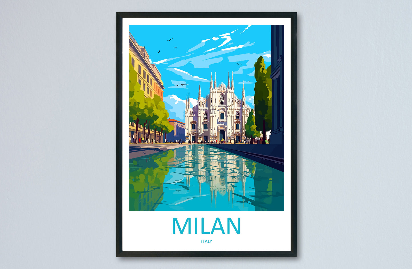 Milan Travel Print Wall Art Milan Wall Hanging Home Décor Milan Gift Art Lovers Spain Art Lover Gift Milan Wall Décor Ibiza Spain Print