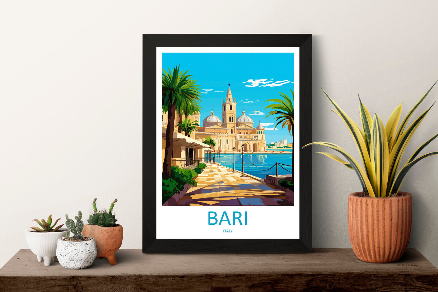 Bari Travel Print Wall Art Bari Italy Wall Hanging Home Decoration Bari Gift Art Lovers Wall Art Print Bari Italy