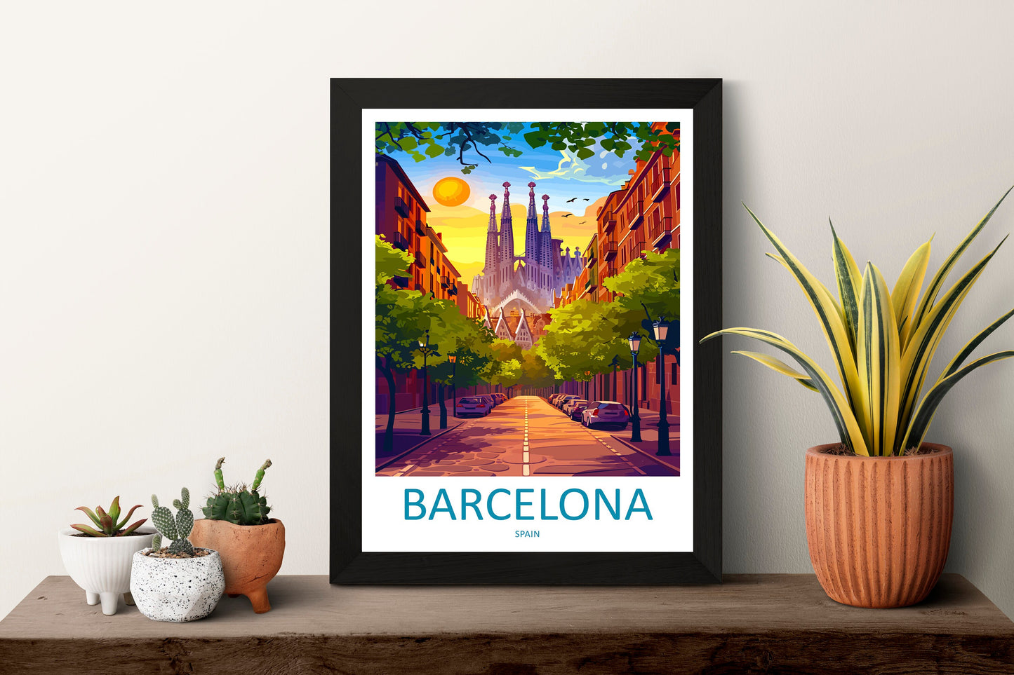 Barcelona Travel Print Wall Art Barcelona Wall Hanging Home Décor Barcelona Gift Art Lovers Spain Art Lover Gift Barcelona Print Spain Art