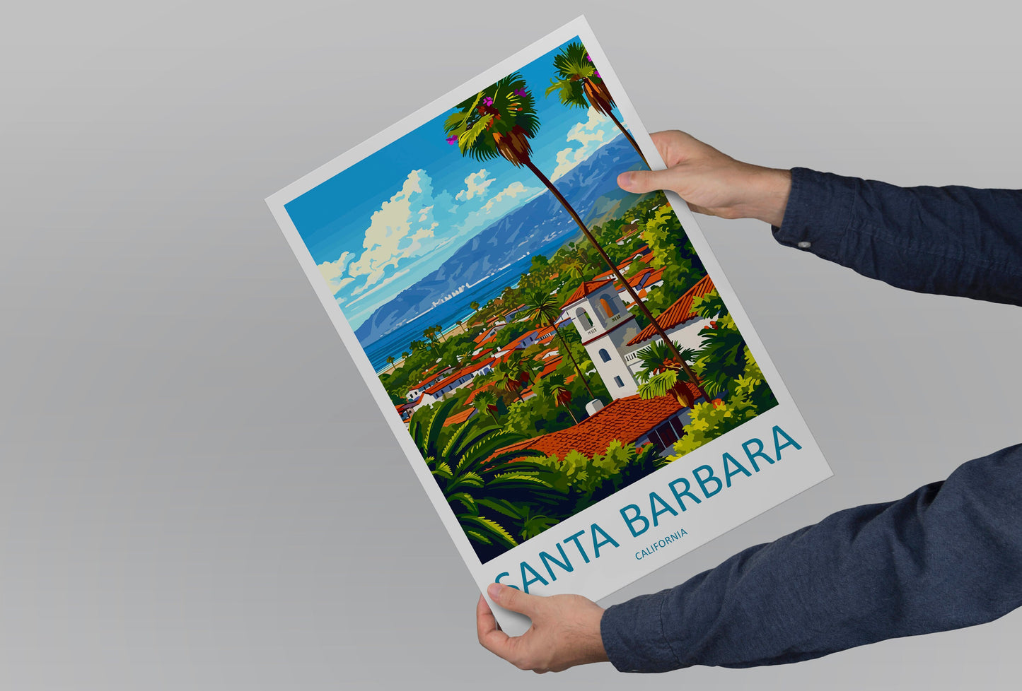 Santa Barbara Travel Print Wall Art Santa Barbara Wall Hanging Home Décor Santa Barbara Gift Art Lovers California Art Lover Gift